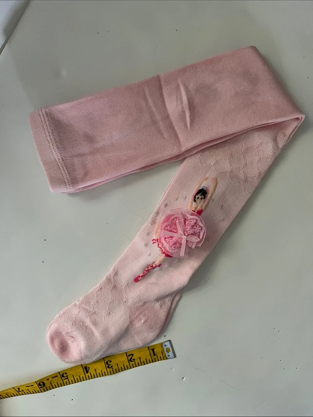 Girls Ballet Footed Knit Tights Socks pink